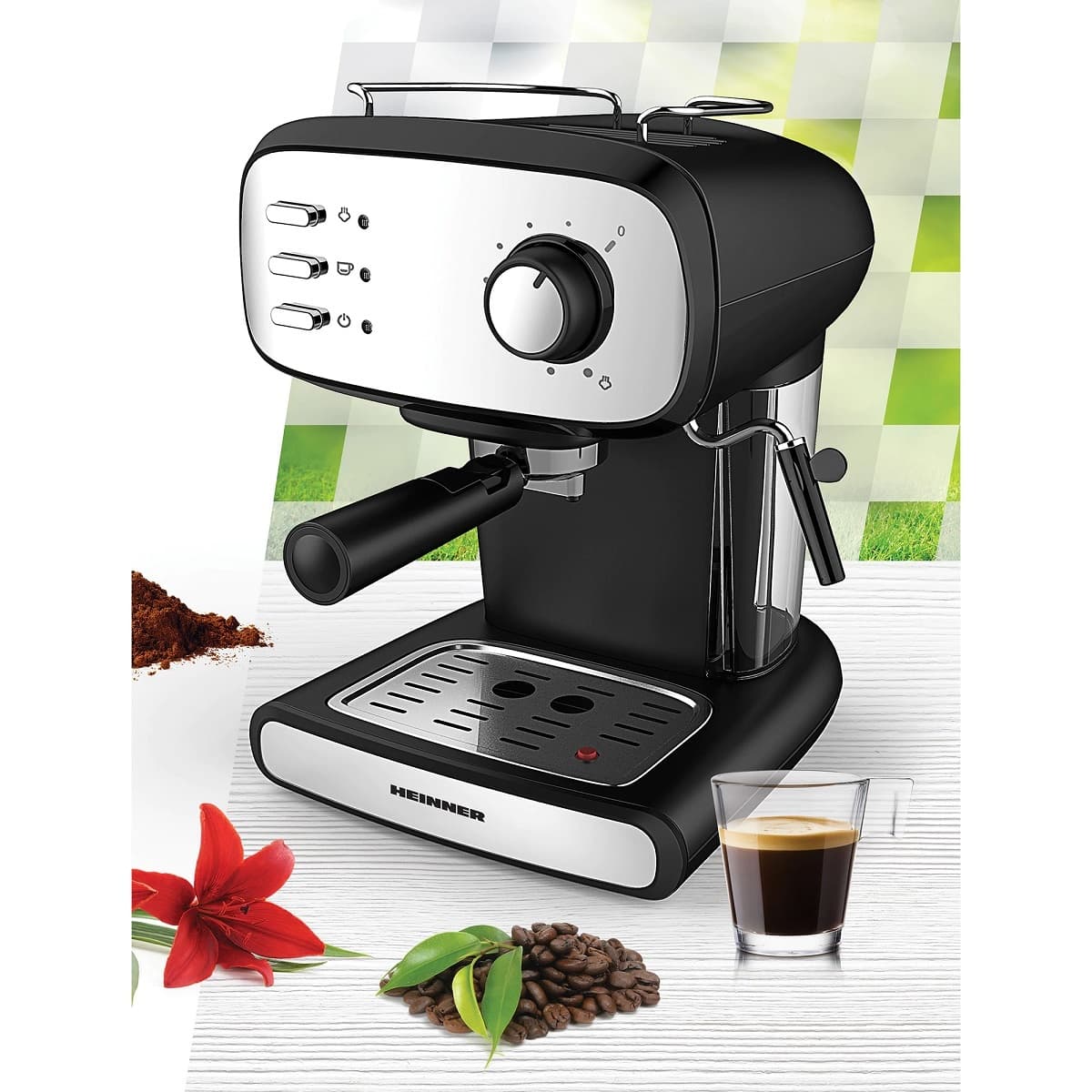Espressor Heinner Black Bouquette HEM-1100BKX
