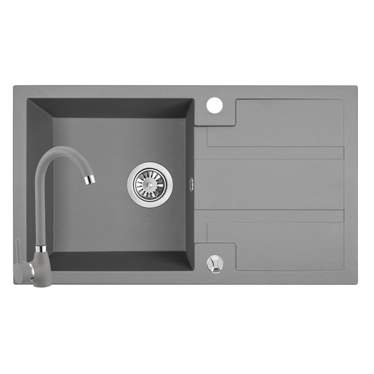 SET CHIUVETA SI BATERIE PYRAMIS FESTIVA GRANITE 1B1D GREY 202000178