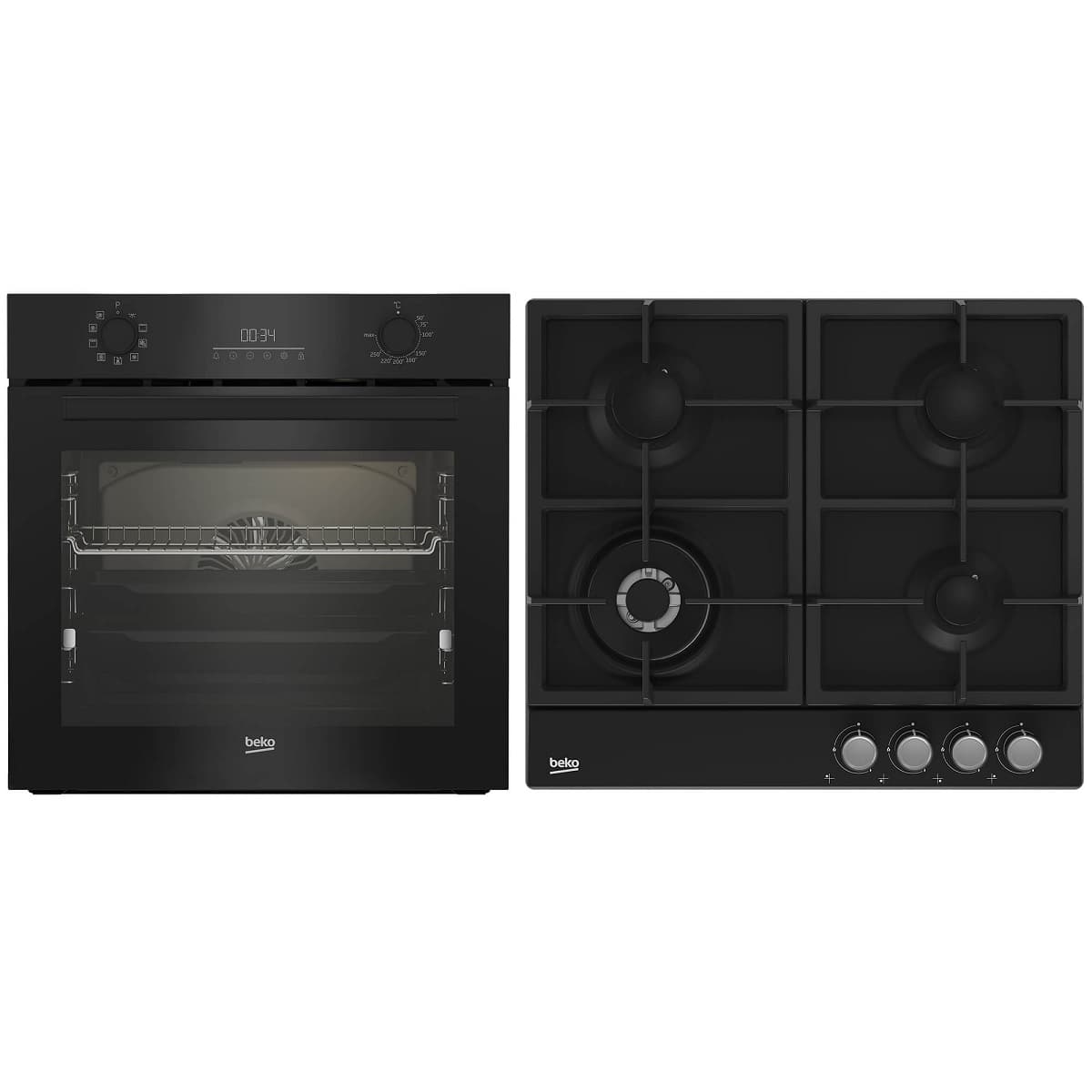 Set plita si cuptor incorporabil Beko BBSM17330BCS