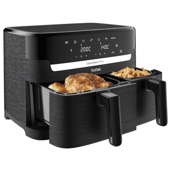 Friteuza dubla cu aer cald Tefal Dual Easy Fry EY901N10