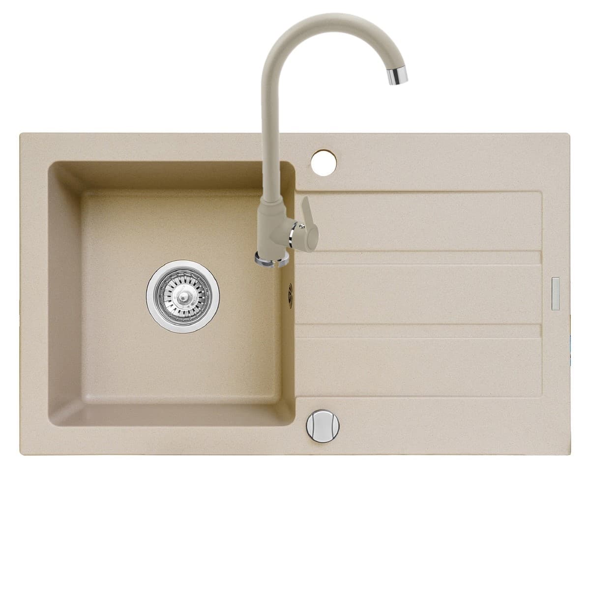 SET CHIUVETA SI BATERIE PYRAMIS PYRAGRANITE DELOS 76*44 1B1D BEIGE &amp; TAP LUNGO 070081802