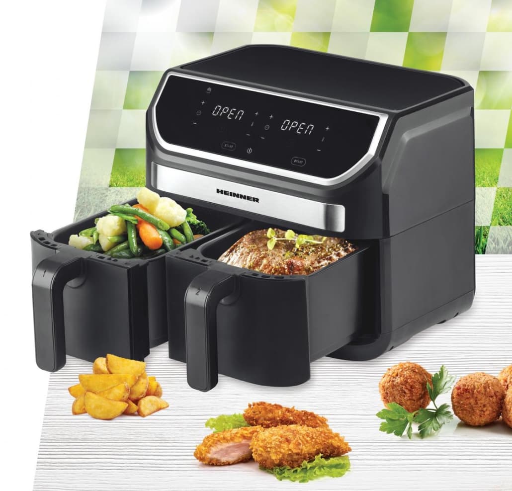 Friteuza dubla cu aer cald Heinner Double Master HAF-KDB1700BK